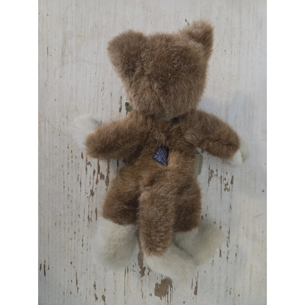 Boyd's Bear Brown White Plush Jointed Cat Green Bow